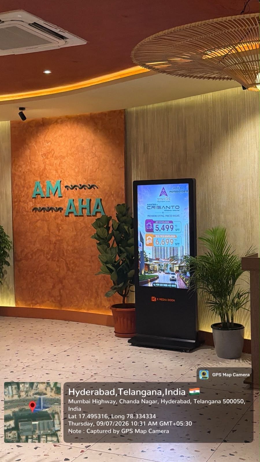 KMEDIA digital standee screen at AM AHA mall
